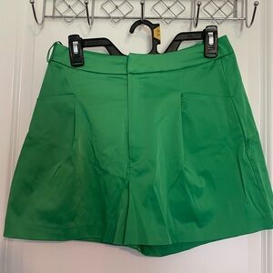 Zara Vibrant Green High Waist Women's Shorts